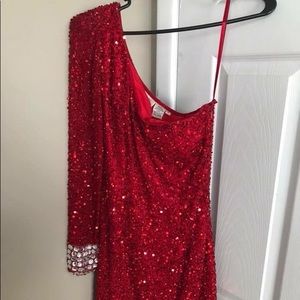 Red jeweled dress